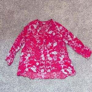 Plus Lucky Brand top Red and blue floral